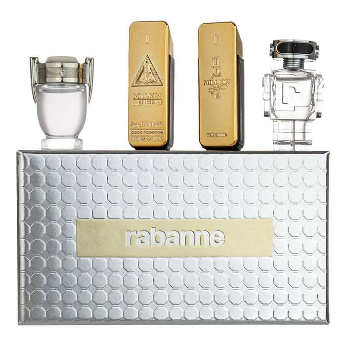 Set Paco Rabanne 1 Million Elixir parfum + Phantom + Invictus + 1 Million, pentru bărbați, miniaturi 4 x 5 ml