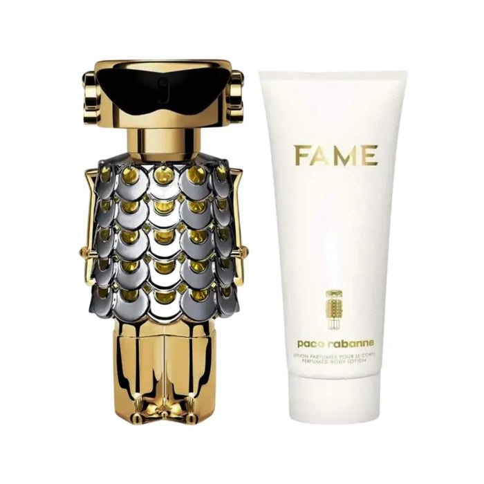 Set Paco Rabanne Fame, pentru femei: apă de parfum 80 ml + loțiune de corp hidratantă 100 ml