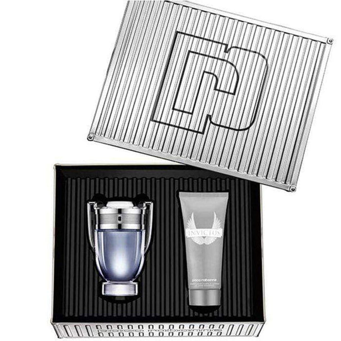 Set Paco Rabanne Invictus: apă de toaletă 100 ml + gel de duș și șampon 2-în-1 100 ml, pentru bărbați