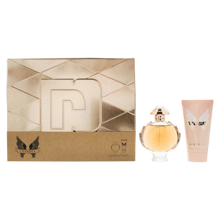 Set Paco Rabanne Olympea, pentru femei: apă de parfum 50 ml + loțiune de corp hidratantă 75 ml