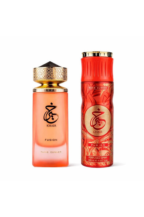 Set Paris Corner Khair Fusion: apă de parfum 100 ml + deodorant spray 200 ml