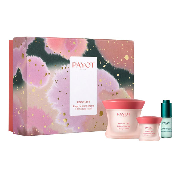 Set cremă de față Payot Roselift Illuminating Day Cream + cremă de ochi Roselift Lifting Day Eye Cream + ser Neo Rejuvenating, 50 ml + 15 ml + 5 ml