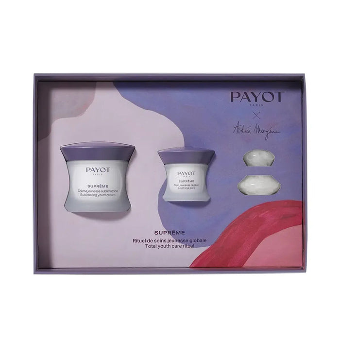 Set cremă de față Payot Suprême Sublimating + cremă de ochi Suprême Jeunesse Le Regard + piatră Gua Sha, antiîmbătrânire, 50 ml + 15 ml