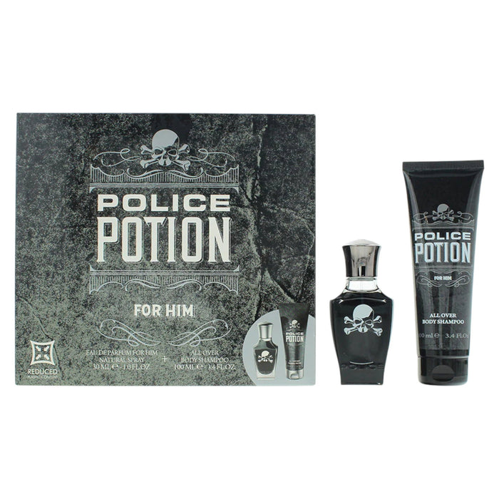 Set Police Potion, pentru bărbați: apă de parfum 30 ml + gel de duș 100 ml