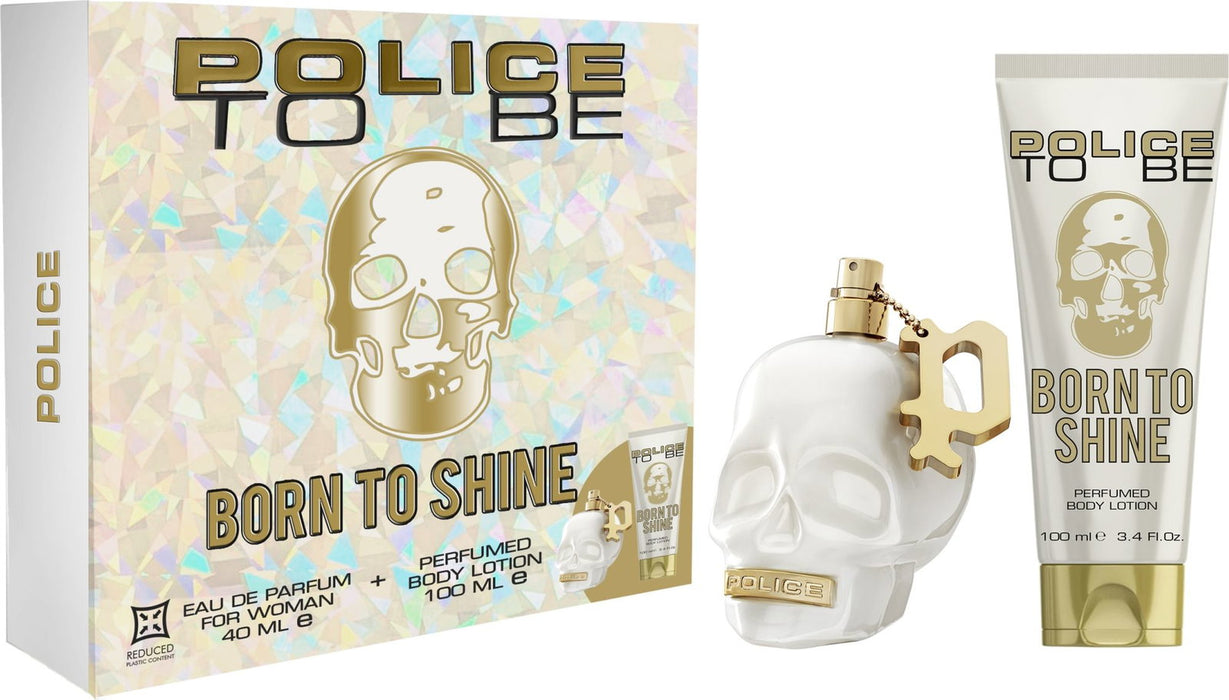 Set Police To Be Born To Shine, pentru femei: apă de parfum 40 ml + loțiune de corp hidratantă 100 ml