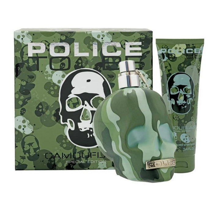 Set Police To Be Camouflage, pentru bărbați: apă de toaletă 75 ml + loțiune de corp hidratantă 100 ml