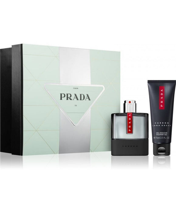 Set Prada Luna Rossa Carbon, pentru bărbați: apă de toaletă 50 ml + gel de duș 75 ml