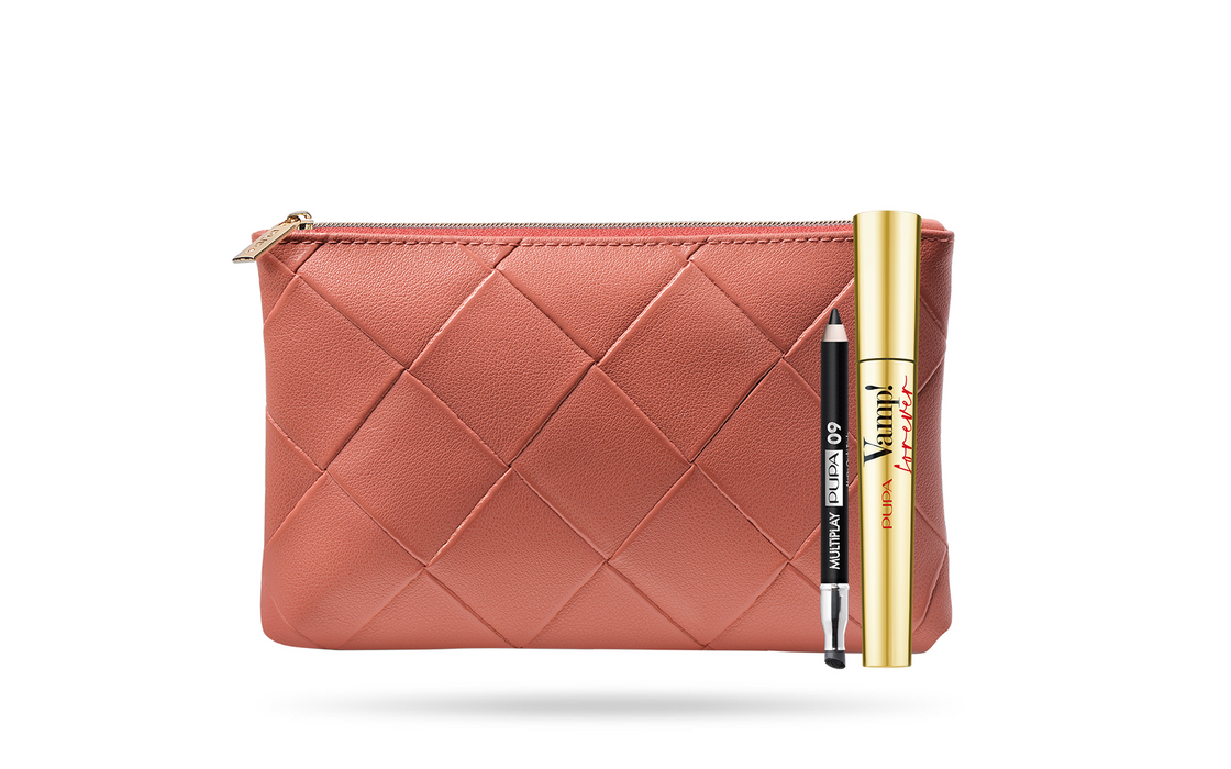 Set de machiaj Pupa Multiplay + Vamp! Mascara Forever, creion 2-în-1 și mascara waterproof, negru, 1,2 g + 9 ml
