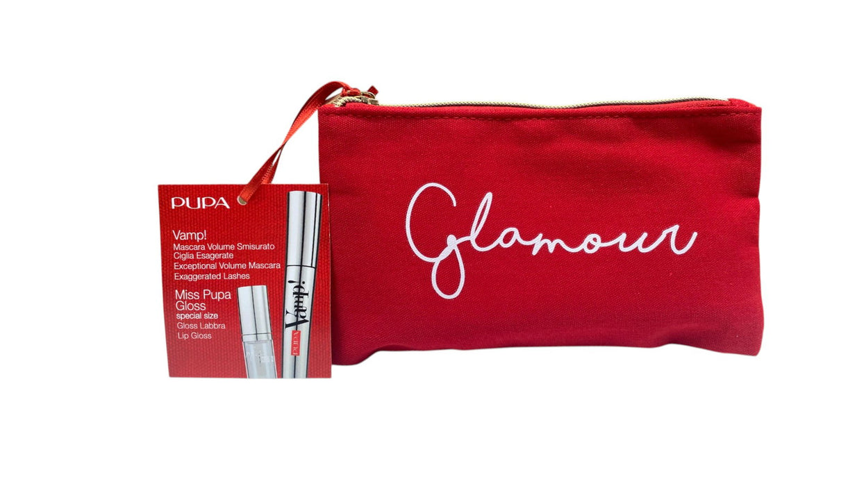Set Pupa Vamp! Definition, mascara waterproof + luciu de buze, nuanța 001 Extra Black, miniatură, 9 ml + 1,5 ml
