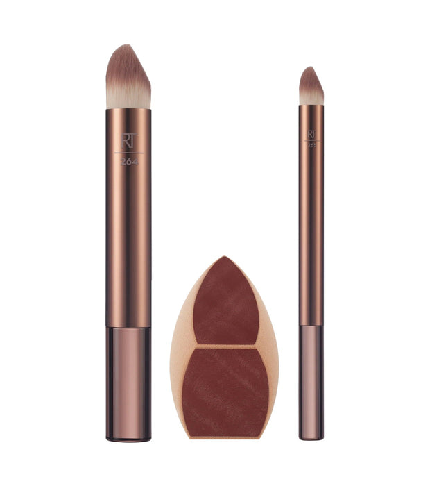 Set Real Techniques Makeupsaver, burete de machiaj + pensulă pentru corector RT 265 + pensulă pentru fond de ten RT 267