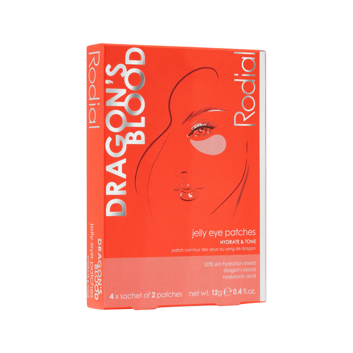 Set plasturi gel pentru ochi Rodial Dragon's Blood, hidratanți și tonifianți, 8 buc, 12 g