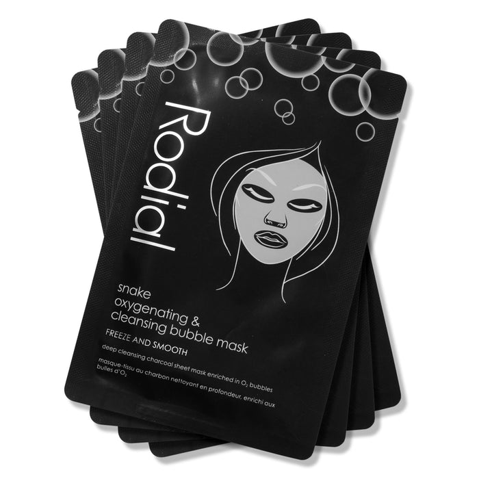 Set de măști faciale Rodial Snake, de curățare și oxigenare, tip bubble, 4 buc, 22 g