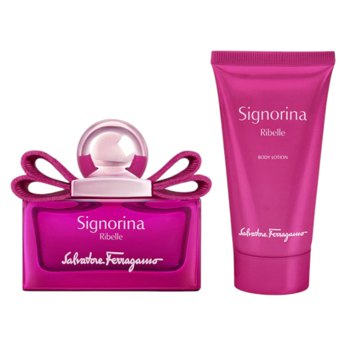 Set Salvatore Ferragamo Signorina Ribelle, pentru femei: apă de parfum 30 ml + loțiune de corp hidratantă 50 ml