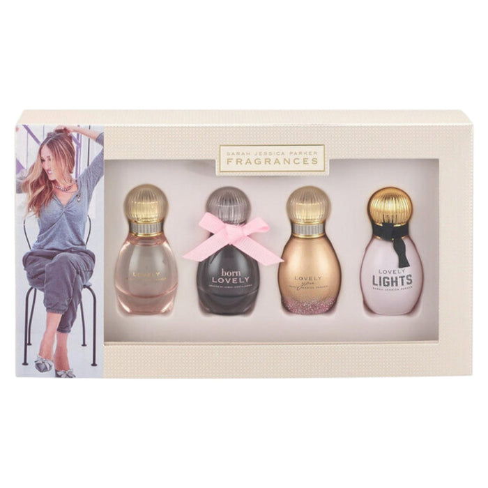Set apă de parfum Sarah Jessica Parker Lovely + Born Lovely + Lovely You + Lovely Lights, pentru femei, miniaturi 4 x 5 ml