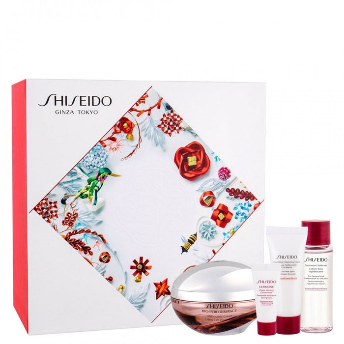 Set Shiseido Ginza Tokyo: cremă LiftDynamic 50 ml + spumă Benefiance 15 ml + loțiune Bio-Performance 30 ml + ser Ultimune