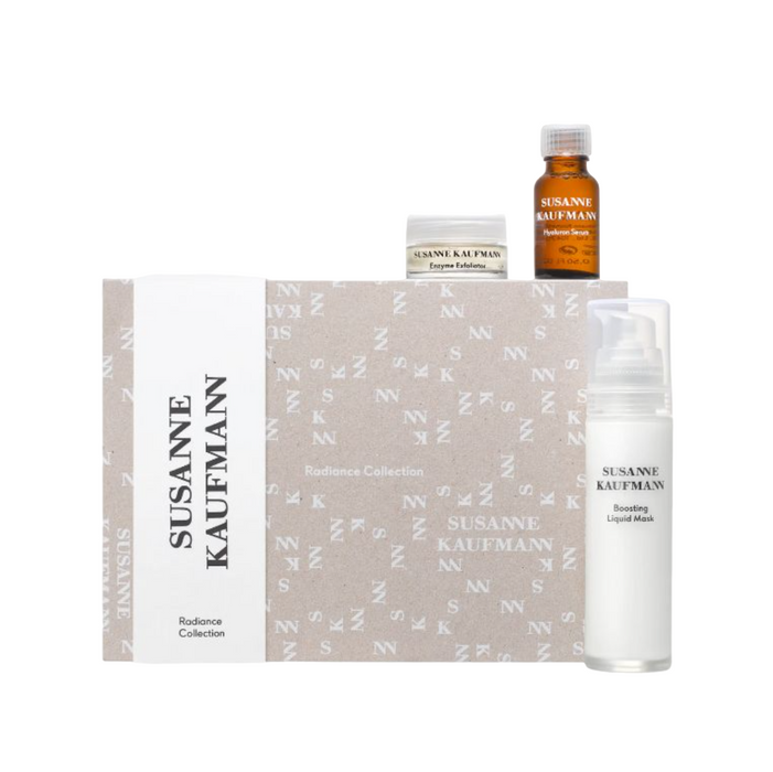 Set Susanne Kaufmann mască gel de față + exfoliant enzimatic + ser cu hialuron, 50 ml + 15 ml + 15 ml