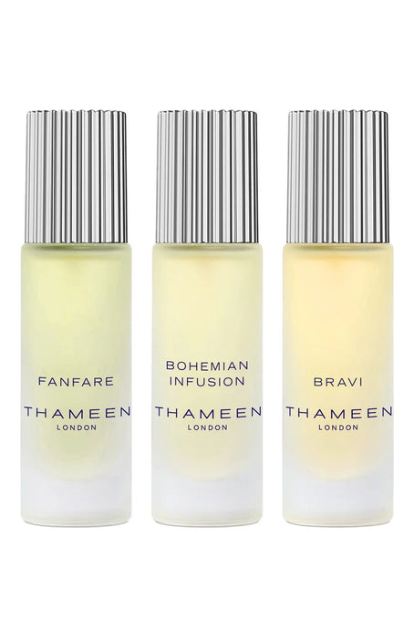 Set Thameen London Fanfare, apă de colonie 10 ml + Bohemian Infusion, apă de colonie 10 ml + Bravi, extract de parfum 10 ml, unisex