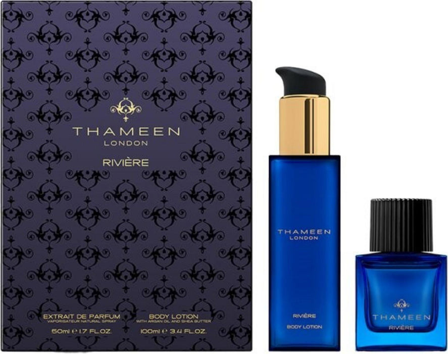 Set Thameen London Riviere, unisex: extract de parfum 50 ml + loțiune de corp 100 ml
