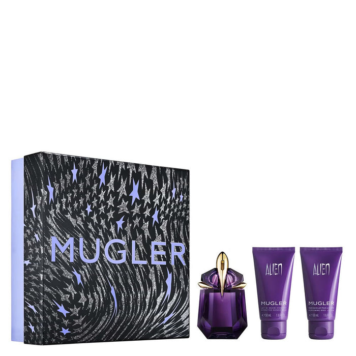 Set Thierry Mugler Alien, pentru femei: gel de duș 50 ml + lapte de corp hidratant 50 ml