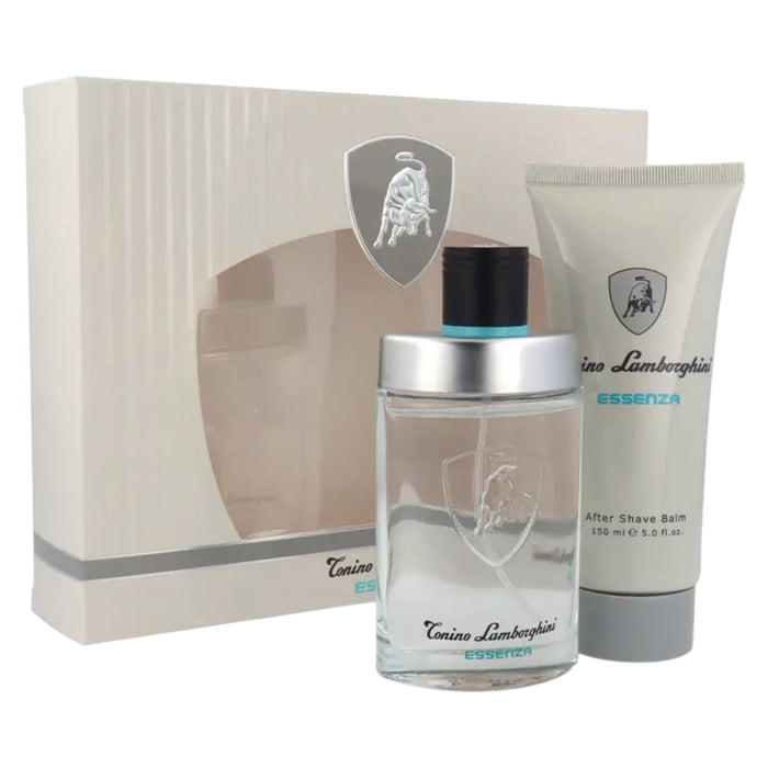 Set Tonino Lamborghini Essenza, pentru bărbați: apă de toaletă 75 ml + balsam after-shave hidratant 150 ml