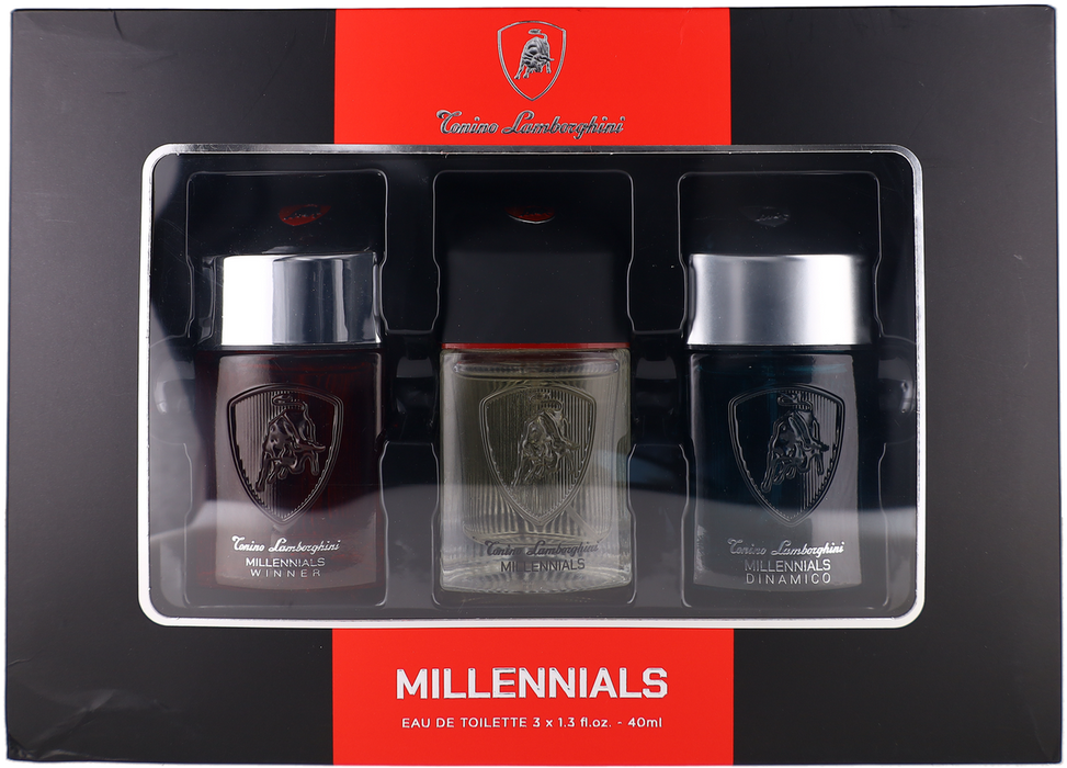 Set Tonino Lamborghini Millennials, pentru bărbați: apă de toaletă 40 ml + Millennials Winner 40 ml + Millennials Dinamico 40 ml