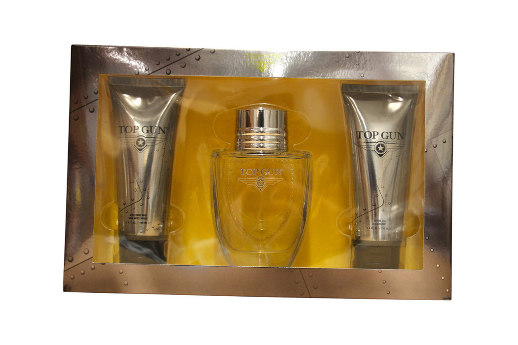 Set Top Gun Chevron, pentru bărbați: apă de toaletă 100 ml + gel de duș 100 ml + balsam după ras 100 ml