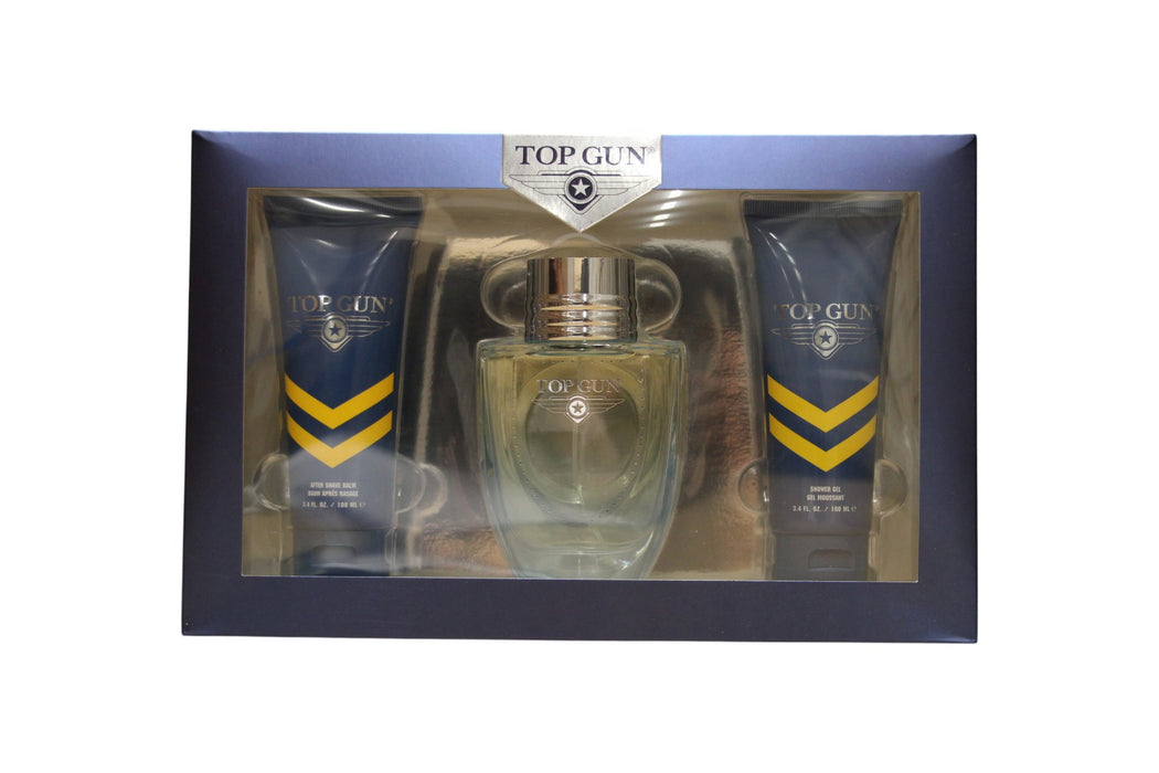 Set Top Gun Rivet, pentru bărbați: apă de toaletă 100 ml + gel de duș pentru corp și păr 100 ml + balsam după bărbierit 100 ml