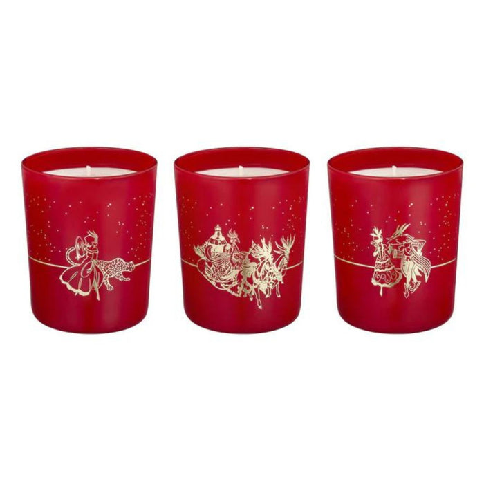 Set de lumânări parfumate Parfums de Marly Festive Spiced Delight, aromă lemnoasă și condimentată, 3 buc., 75 g