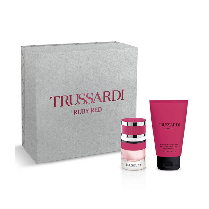Set Trussardi Ruby Red, pentru femei: apă de parfum 60 ml + loțiune de corp hidratantă 100 ml