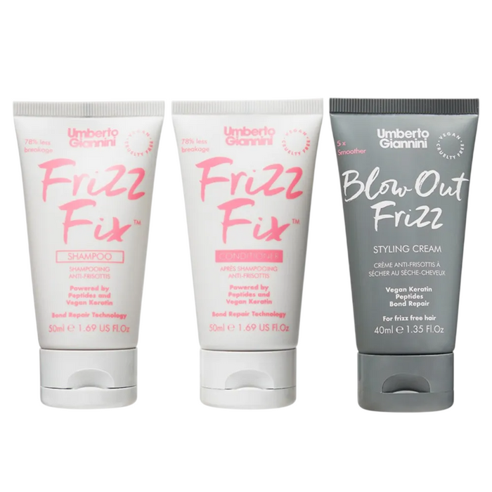 Set șampon și balsam Umberto Giannini Frizz Fix + cremă de styling Blow Out Frizz, 50 ml + 50 ml + 40 ml
