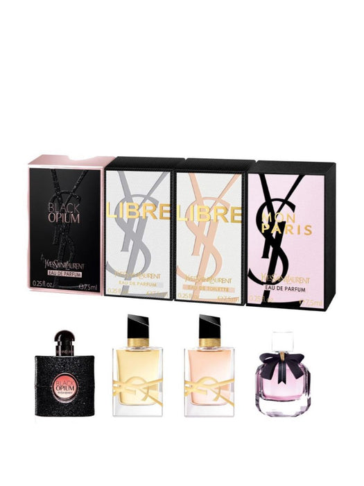 Set Yves Saint Laurent Black Opium + Libre + Libre EDT + Mon Paris, pentru femei, miniaturi, 4 x 7,5 ml
