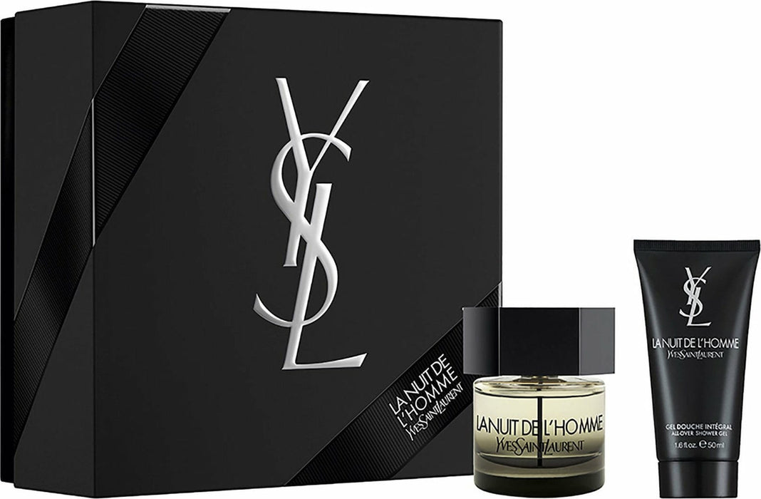 Set Yves Saint Laurent La Nuit De L'Homme, pentru bărbați: apă de toaletă 100 ml + gel de duș 50 ml