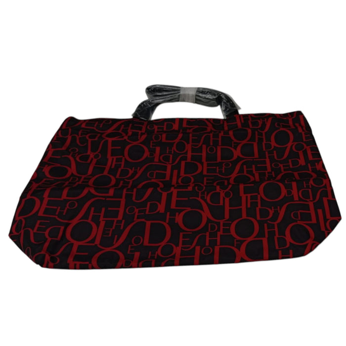 Geantă shopper Shiseido, imprimeu negru și roșu