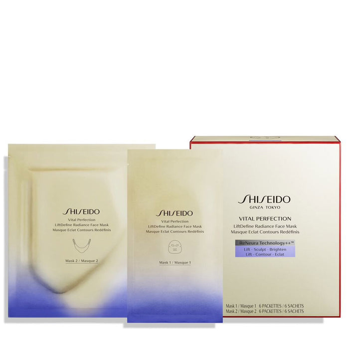 Mască facială Shiseido Vital Perfection LiftDefine Radiance Face Mask, antiîmbătrânire, pentru luminozitate, 12 buc