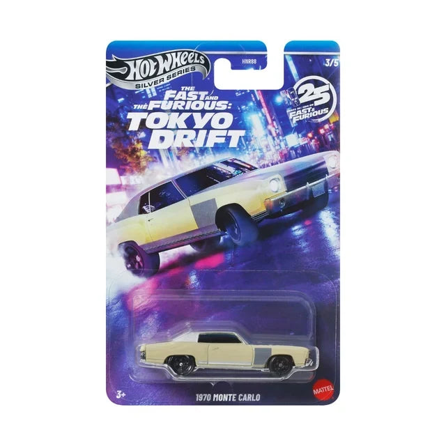 Mașinuță Mattel Hot Wheels Fast & Furious: Tokyo Drift, 1970 Chevrolet Monte Carlo, scara 1:64, 3+ ani