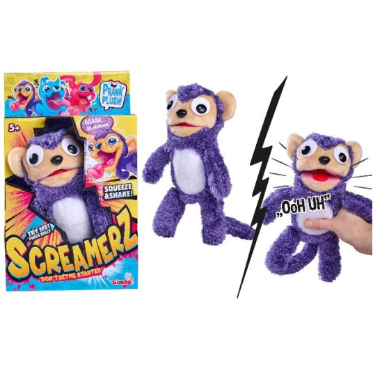 Mascotă interactivă Simba Screamerz, maimuțică mov, 5+ ani