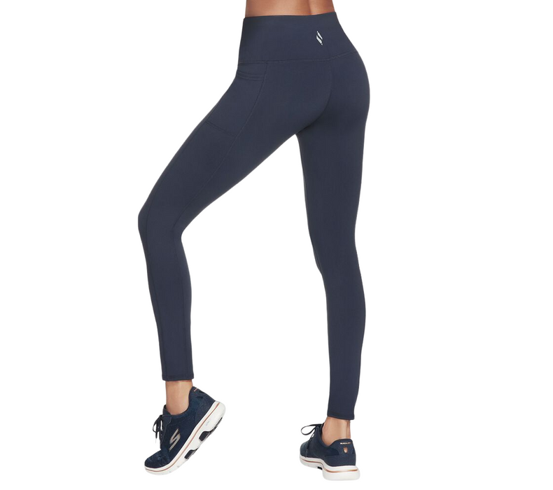 Colanți sport Skechers GoWalk, talie înaltă, lungi, bleumarin