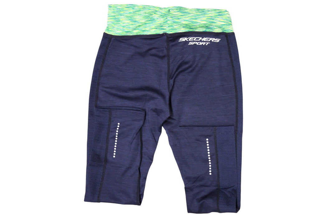 Colanți sport Skechers Kaylee Deep, lungime 3/4, talie verde contrastantă