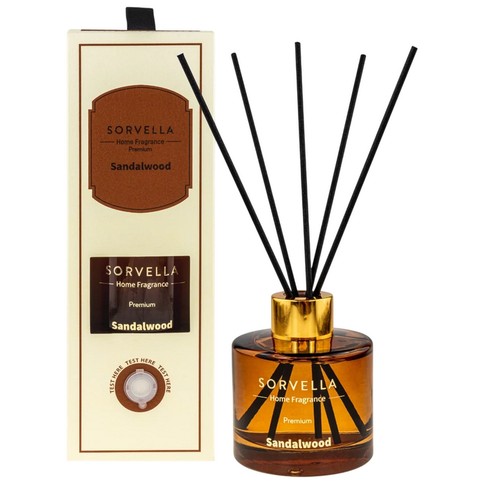Difuzor de aromă cu bețișoare Sorvella Sandalwood, 120 ml