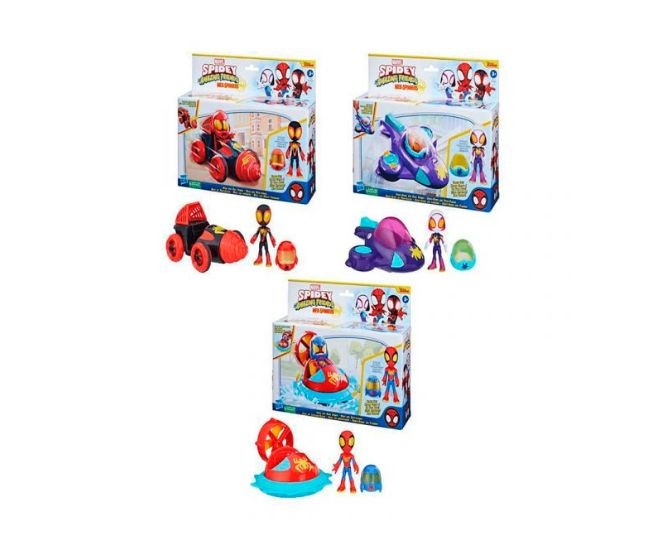 Set mașinuță și figurină Hasbro Spidey și prietenii extraordinari, diverse modele