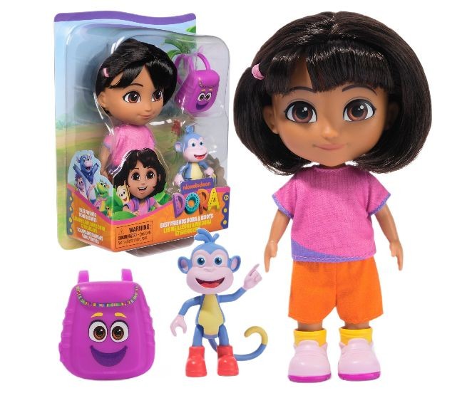 Set figurine SpinMaster Nickelodeon Dora Exploratoarea și Boots, 15 cm, 2 figurine