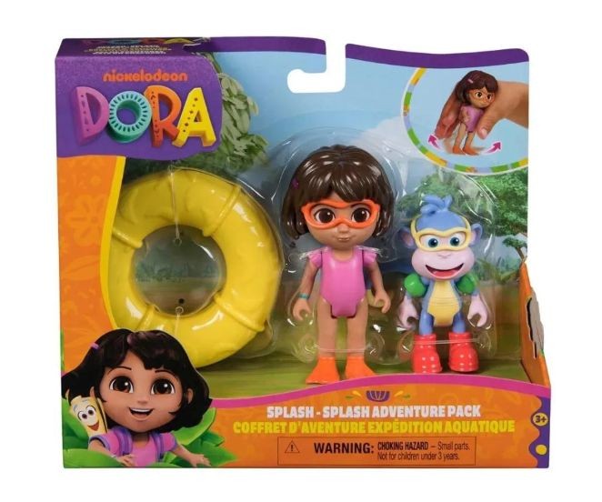 Set de 2 figurine SpinMaster Dora Exploratoarea Splash Adventure, Dora și Boots, 3+ ani