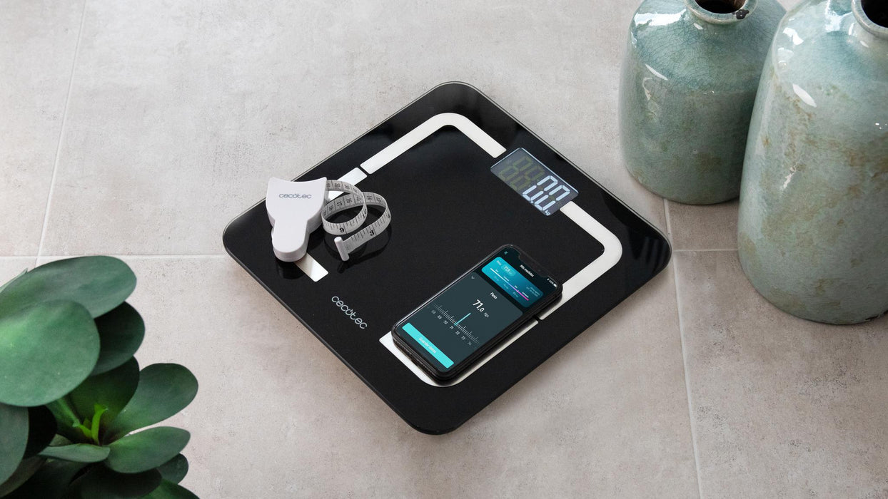 Cântar de baie Cecotec Surface Precision Smart Healthy, 180 kg, Bluetooth 4.0, 31 × 31 cm, negru