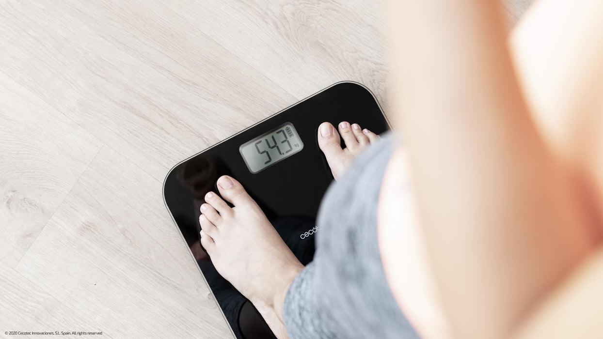 Cântar de baie Cecotec Surface Precision EcoPower 10000 Healthy Black, 8–180 kg, precizie 100 g, fără baterii, negru