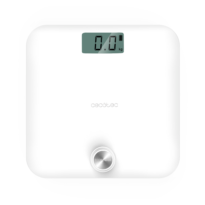 Cântar de baie Cecotec Surface Precision EcoPower 10000 Healthy White, 8–180 kg, precizie 100 g, 33 × 33 cm
