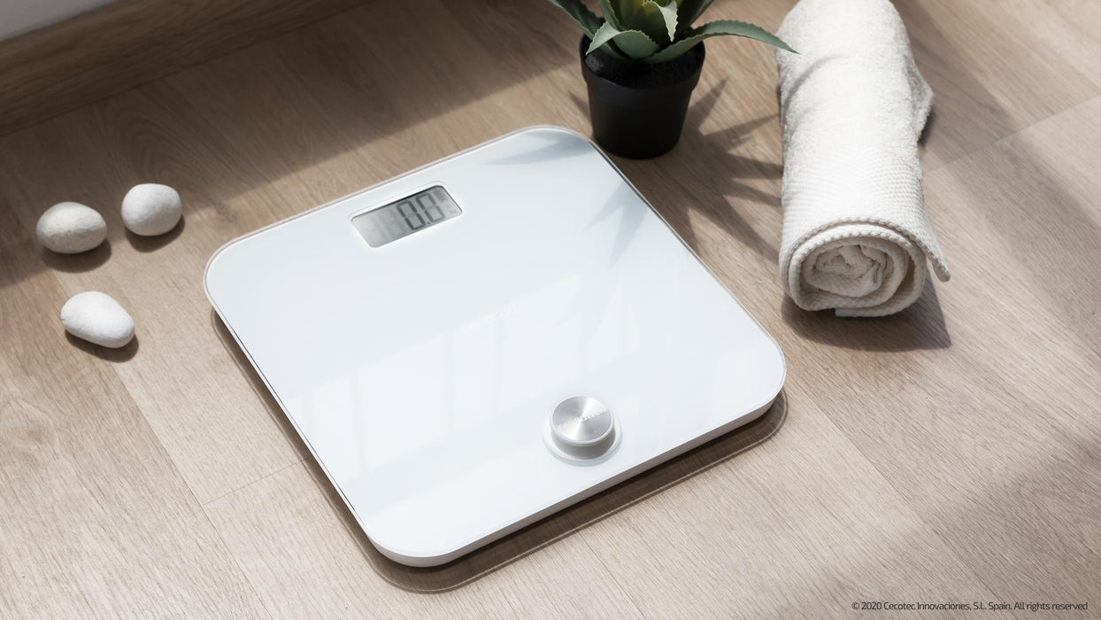 Cântar de baie Cecotec Surface Precision EcoPower 10000 Healthy White, 8–180 kg, precizie 100 g, 33 × 33 cm
