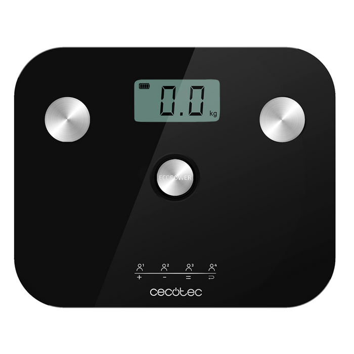 Cântar de baie Cecotec Surface Precision EcoPower 10100 Full Healthy Black, 180 kg, bioimpedanță, 31 × 31 cm