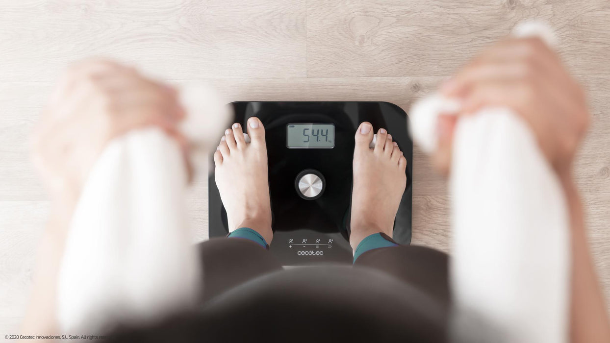 Cântar de baie Cecotec Surface Precision EcoPower 10100 Full Healthy Black, 180 kg, bioimpedanță, 31 × 31 cm