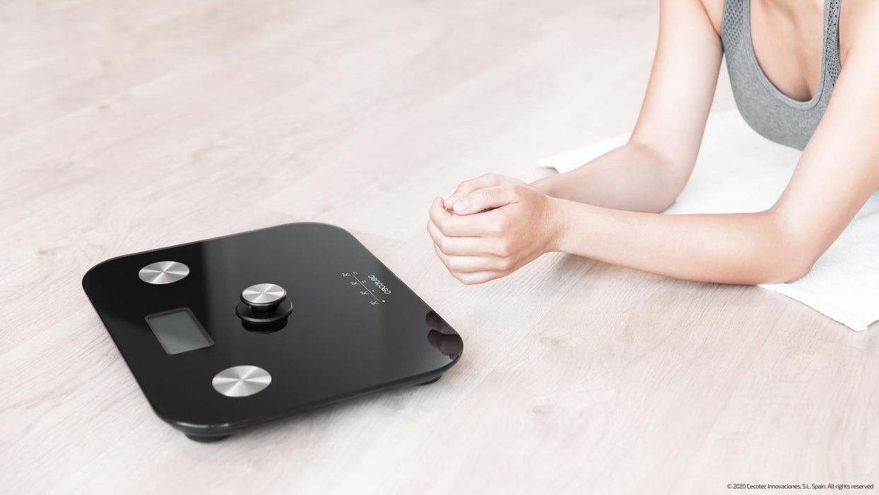 Cântar de baie Cecotec Surface Precision EcoPower 10100 Full Healthy Black, 180 kg, bioimpedanță, 31 × 31 cm
