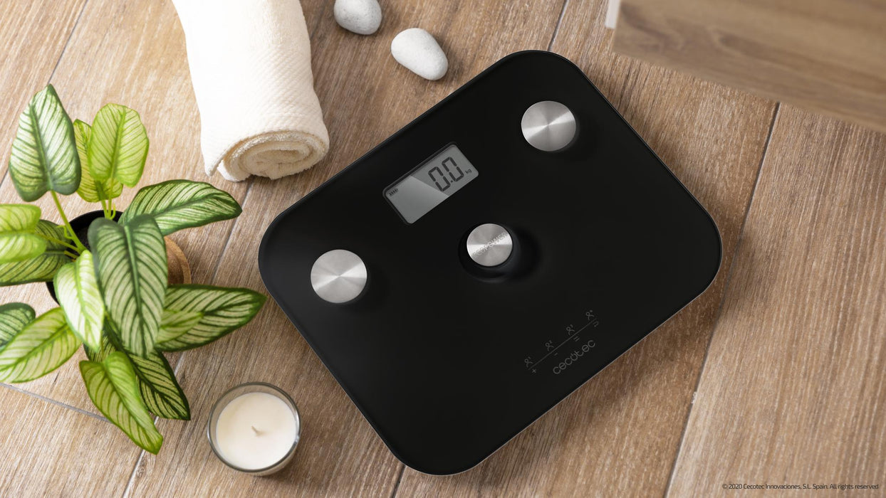 Cântar de baie Cecotec Surface Precision EcoPower 10100 Full Healthy Black, 180 kg, bioimpedanță, 31 × 31 cm